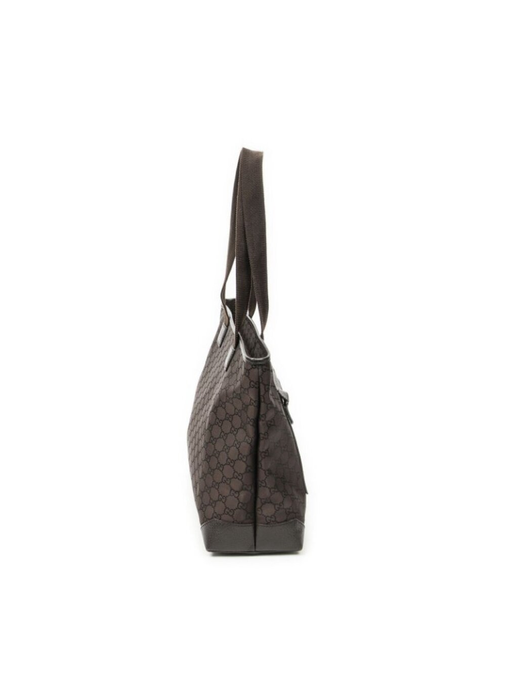 Gucci Front Pocket Tote Dark Brown GG Nylon Canvas - Picture 4 of 10